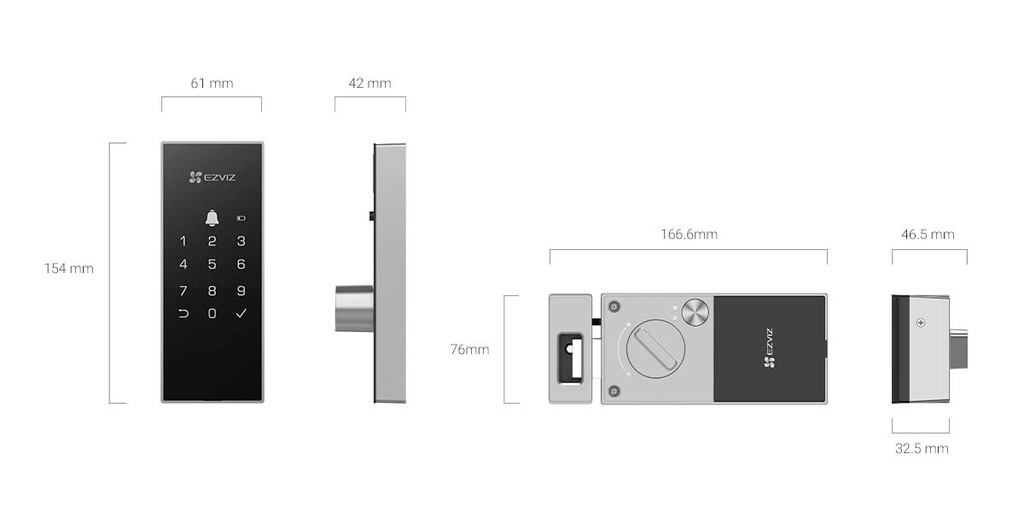CERRADURA INTELIGENTE, EZVIZ, TIPO CERROJO