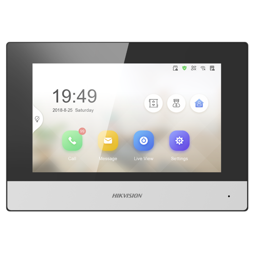 PANTALLA HIKVISION PORTERO 7" , WIFI ,TACTIL , HIK CONNECT , 256 MB INTERNA