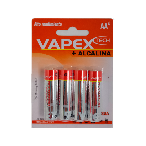 [PAAX4] PILAS ALCALINAS AA 1.5V VAPEX, BLISTER X 4